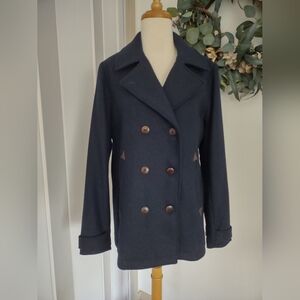 Levi's Double Breasted Navy Wool Peacoat